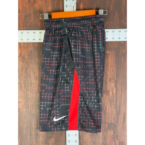 Nike Dri-Fit Training Activewear 8" Inseam Shorts Black Red Youth Kids Large EUC - Picture 1 of 8